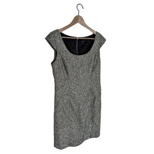 Ann Taylor Grey Suiting Sheath Dress with Cap Sleeves, Size 12